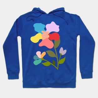 Modern shape, colorful flowers Hoodie